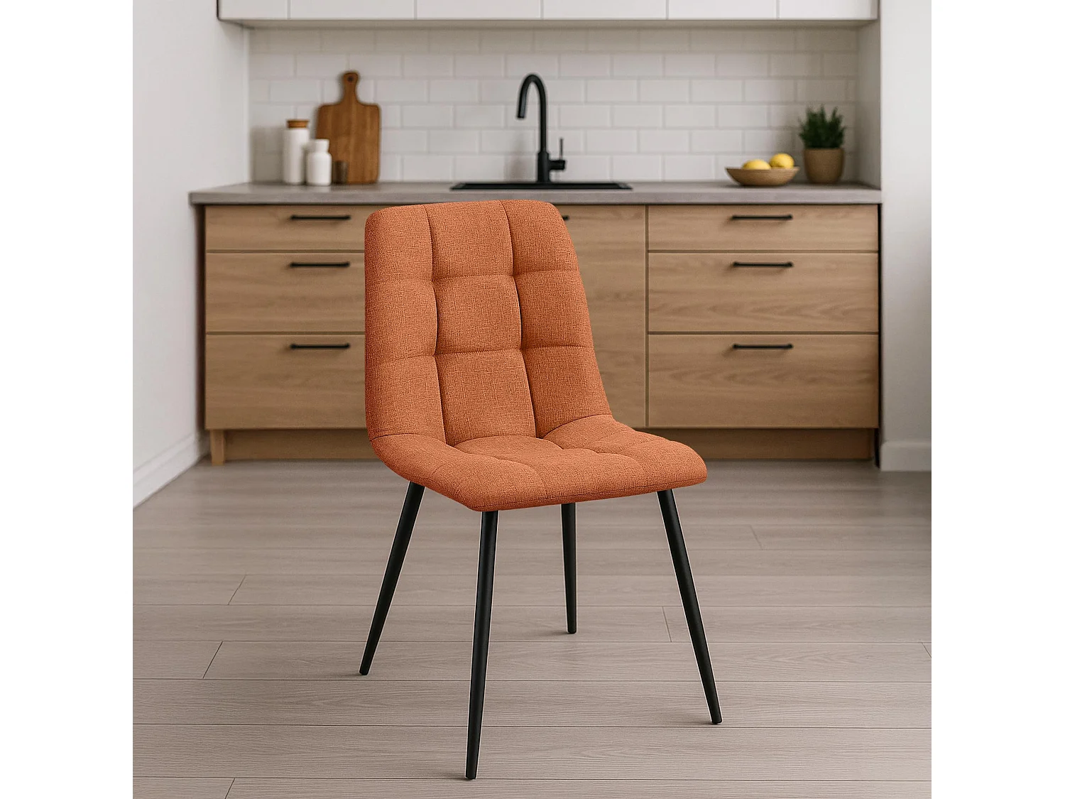 chaise salle à manger - Tissu - Orange - Tilde