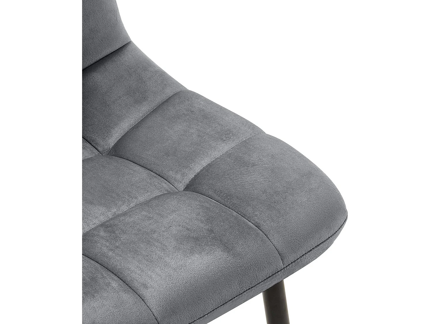 Set van 4  Eetkamerstoelen - Fluweel - donkergrijs - Antibes