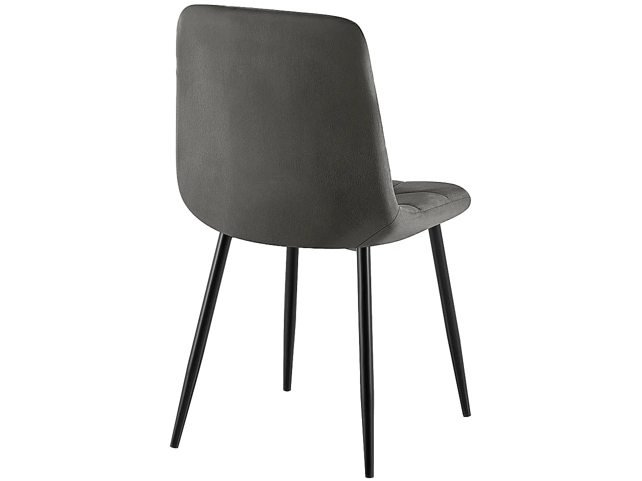 Lot de 4  chaise salle à manger - Velours - Gris foncé - Antibes