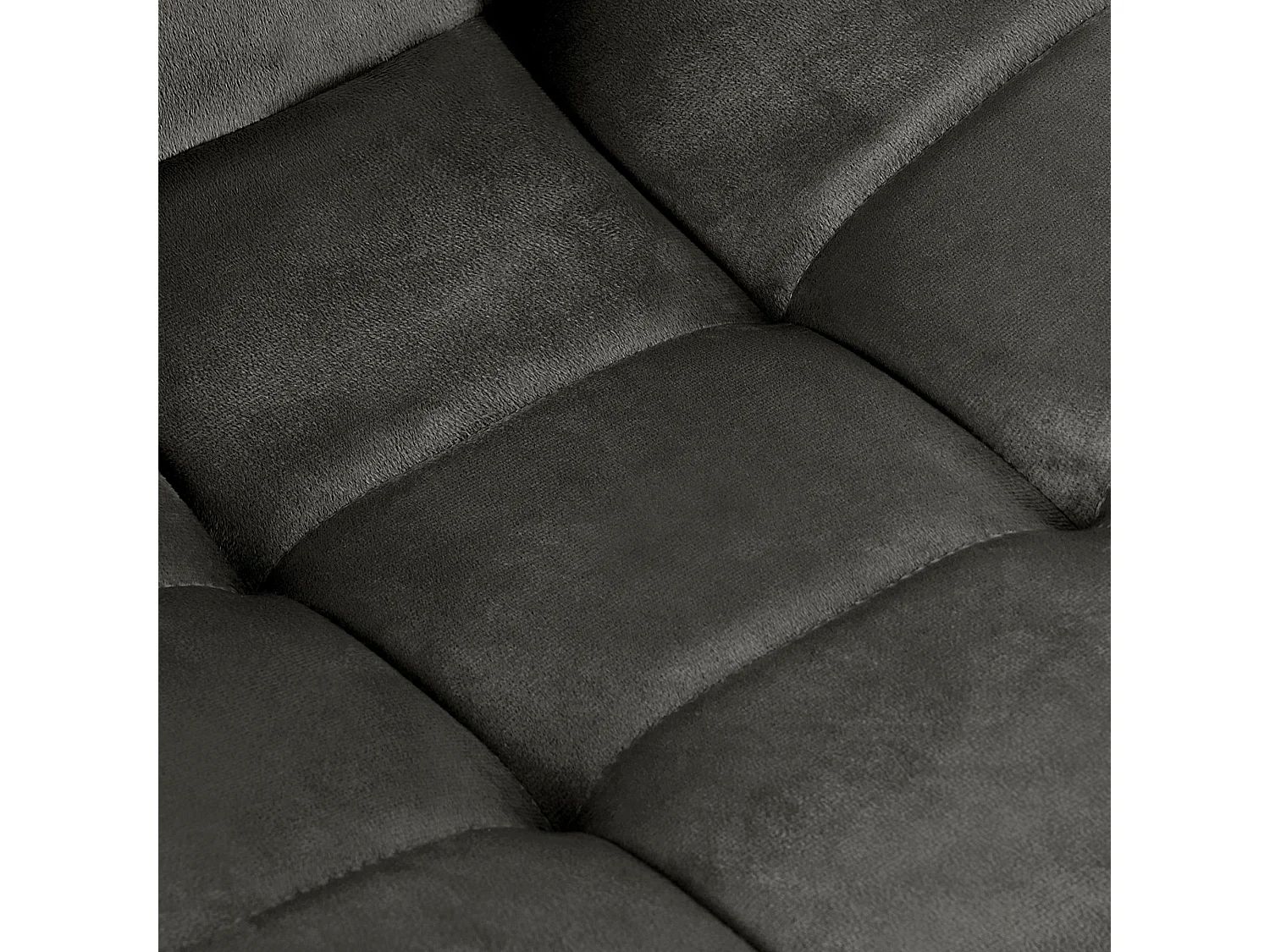 Lot de 4  chaise salle à manger - Velours - Gris foncé - Antibes