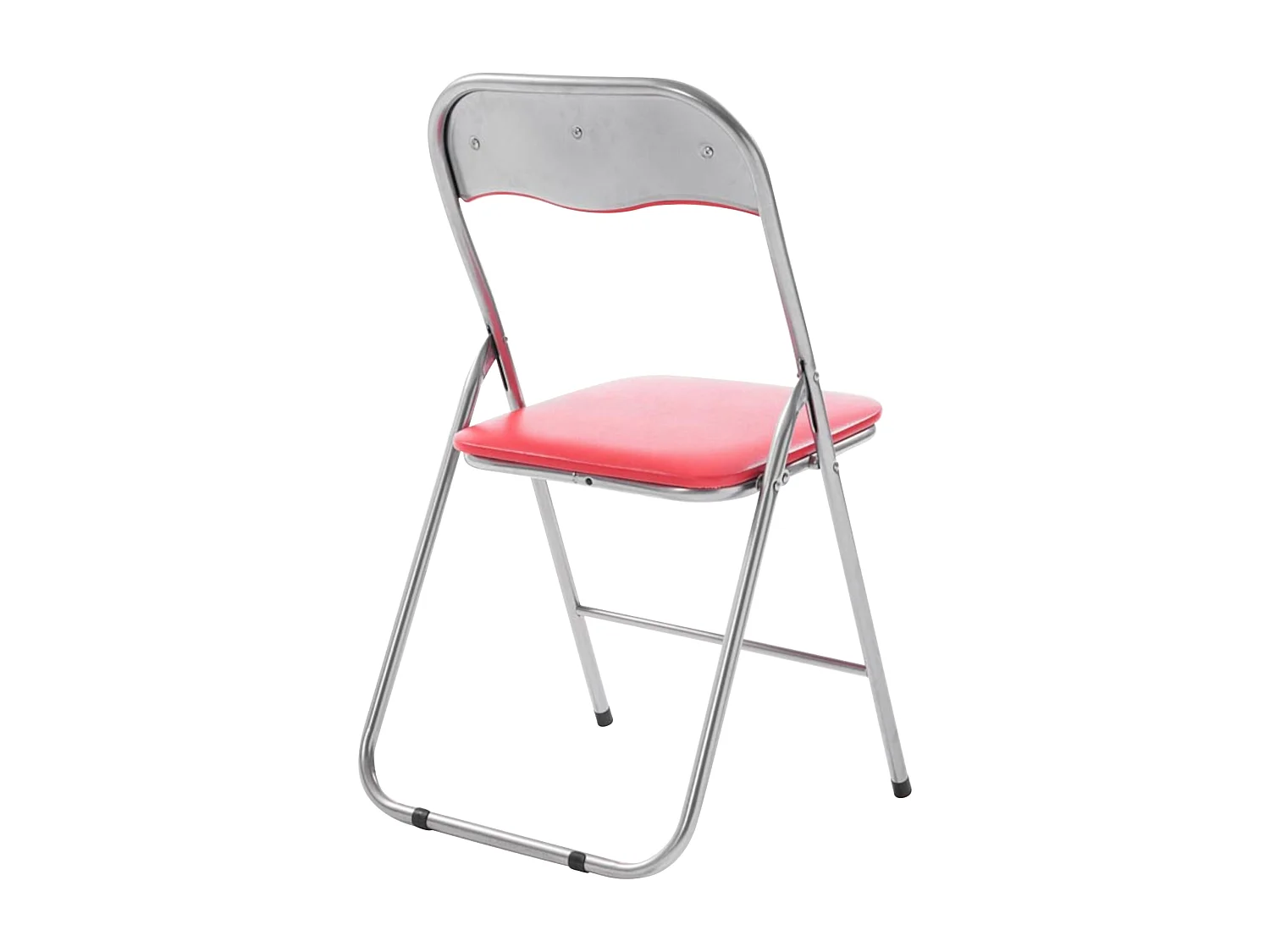 Lot de 2  Chaise de conférence - Plastique - Rouge / Argent - Felix