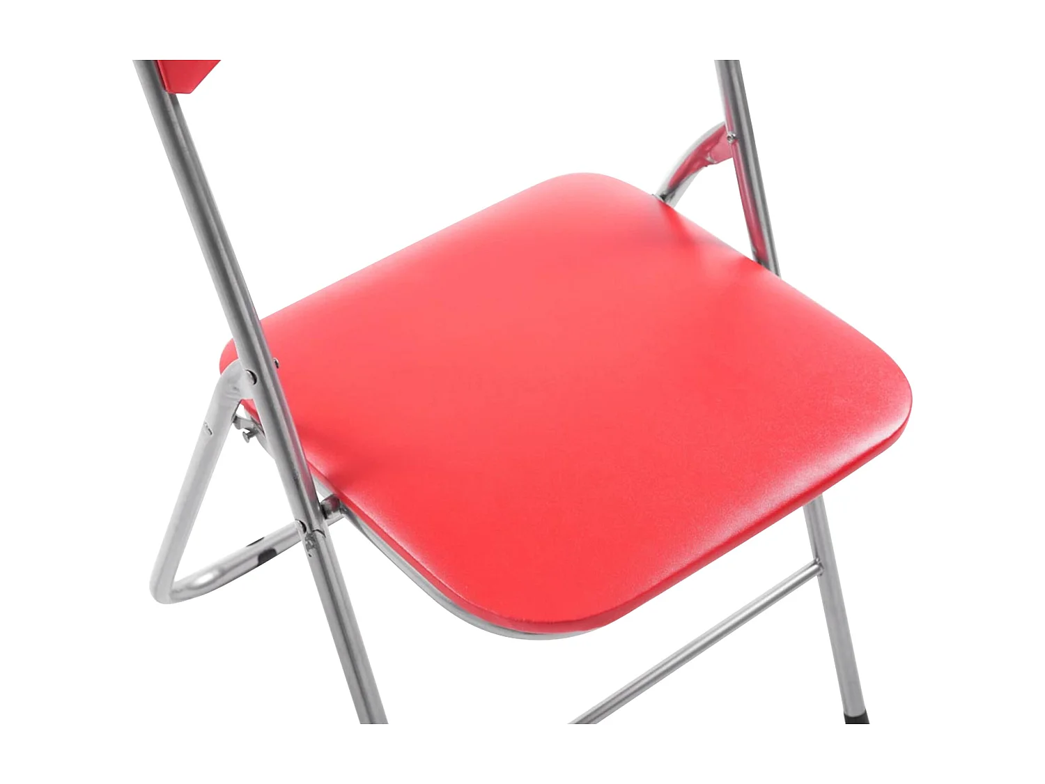 Lot de 2  Chaise de conférence - Plastique - Rouge / Argent - Felix