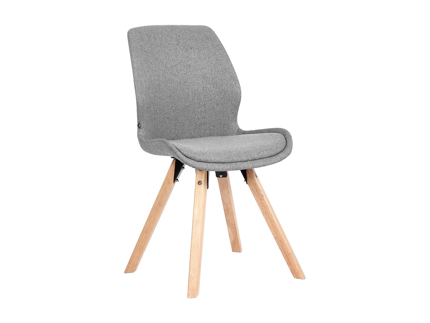 chaise salle à manger - Tissu - Gris - Luna