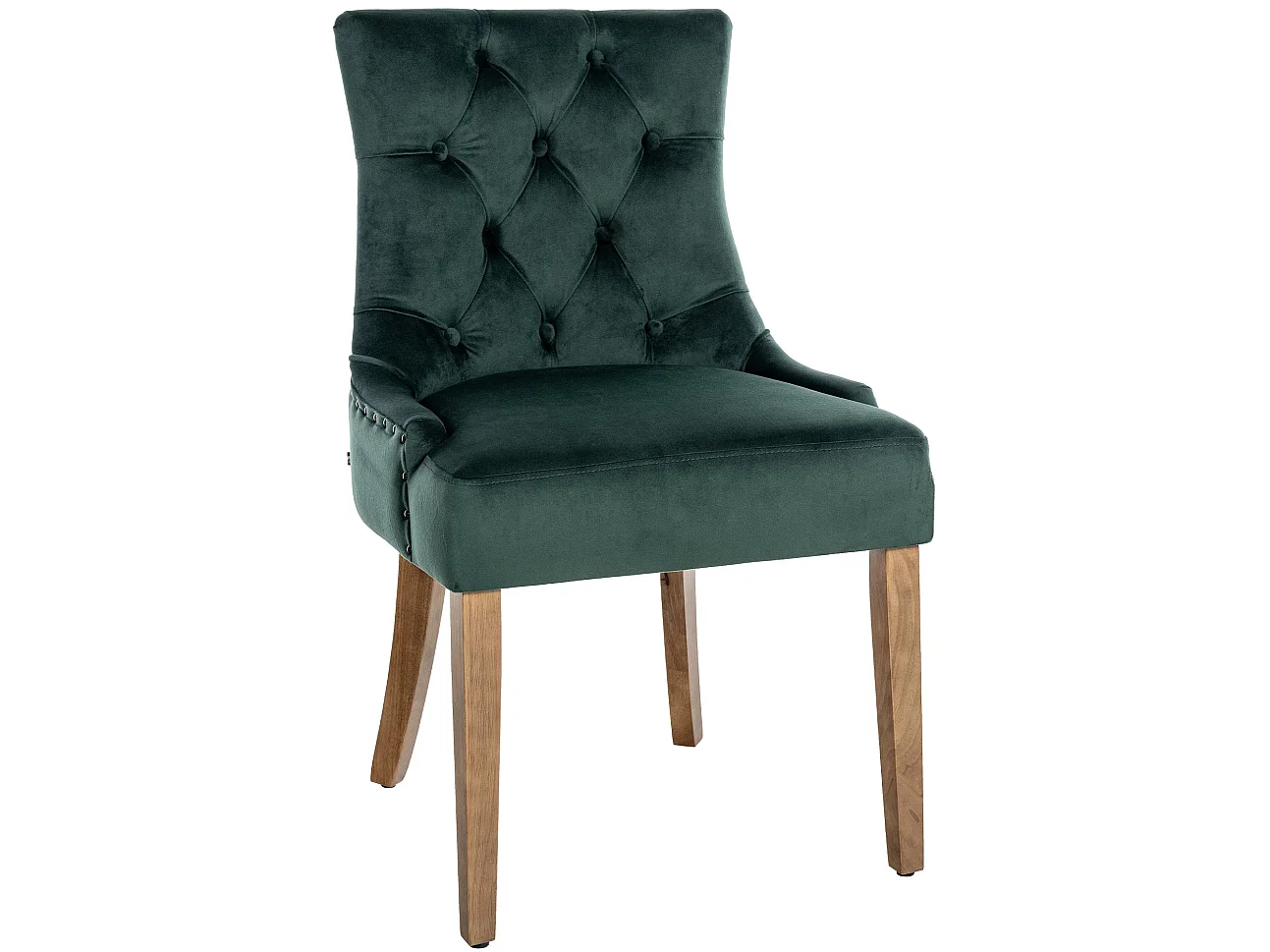 chaise salle à manger - Velours & Antique clair - Vert foncé - Aberdeen