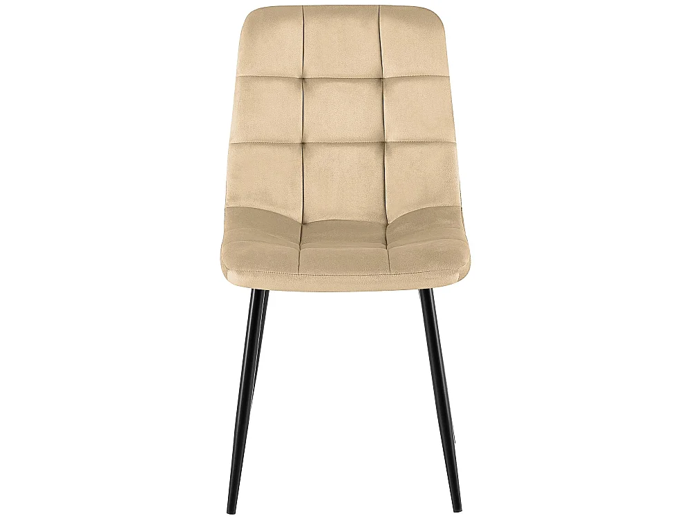 Lot de 4  chaise salle à manger - Velours & Blanc - Crème - Antibes