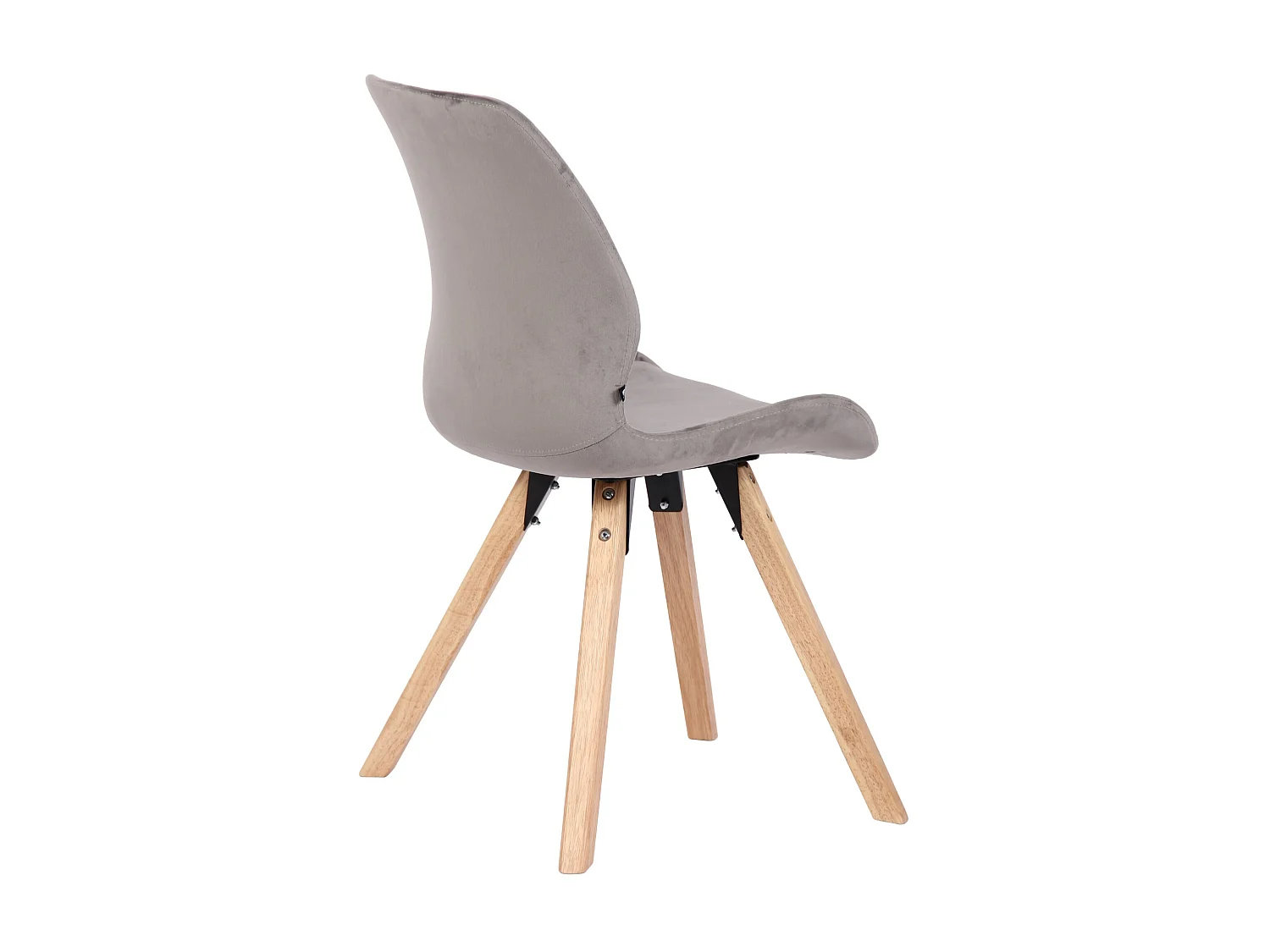 Lot de 2  chaise salle à manger - Velours - Gris - Luna