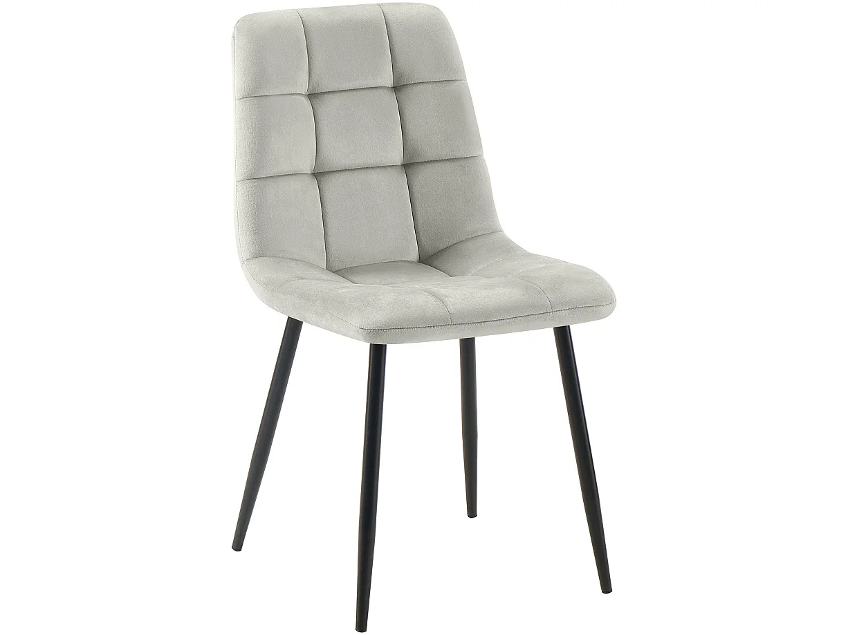 chaise salle à manger - Velours - Gris - Tilde