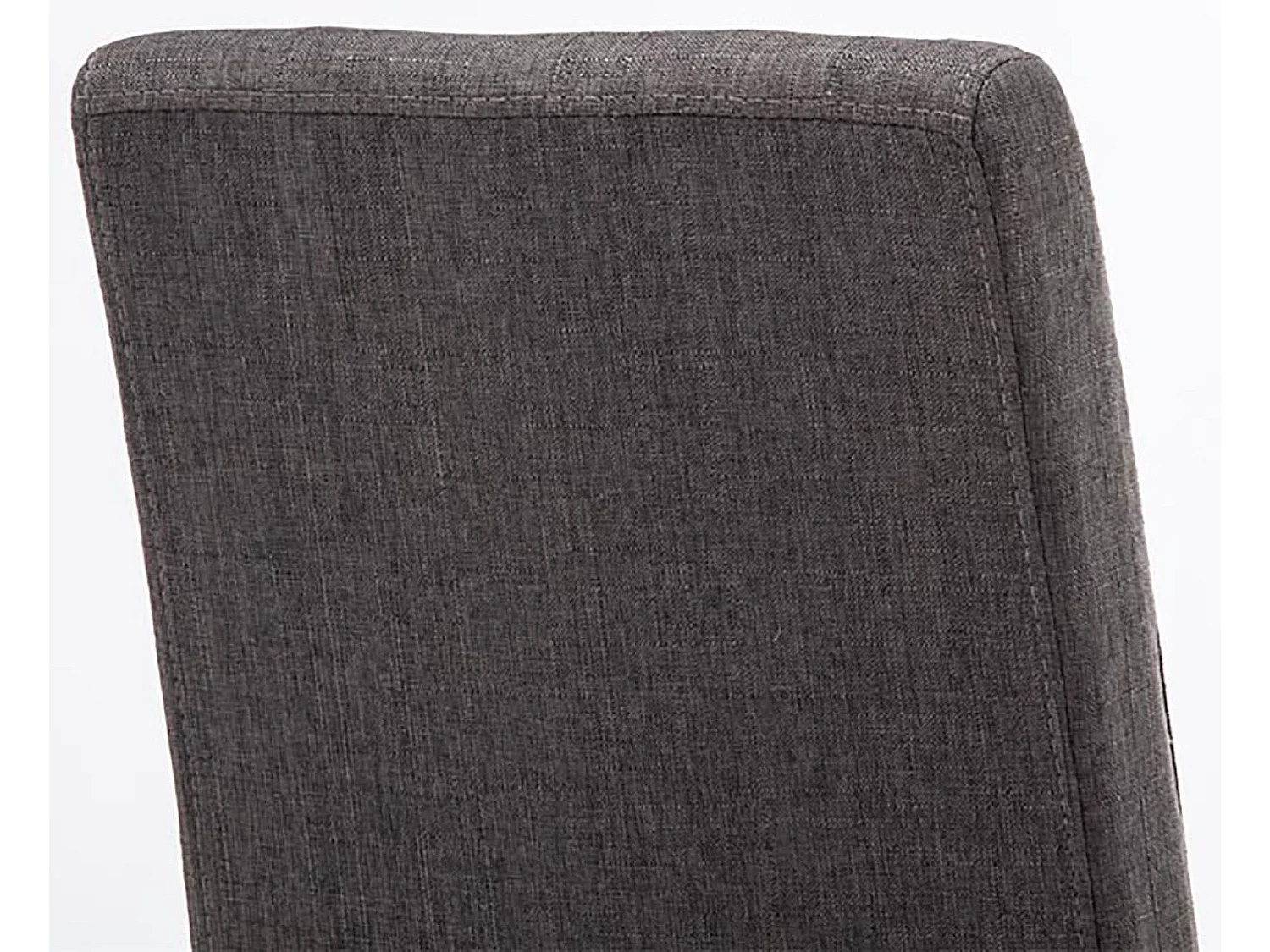 Lot de 2  chaise salle à manger - Tissu & Noir - Gris foncé - Ina