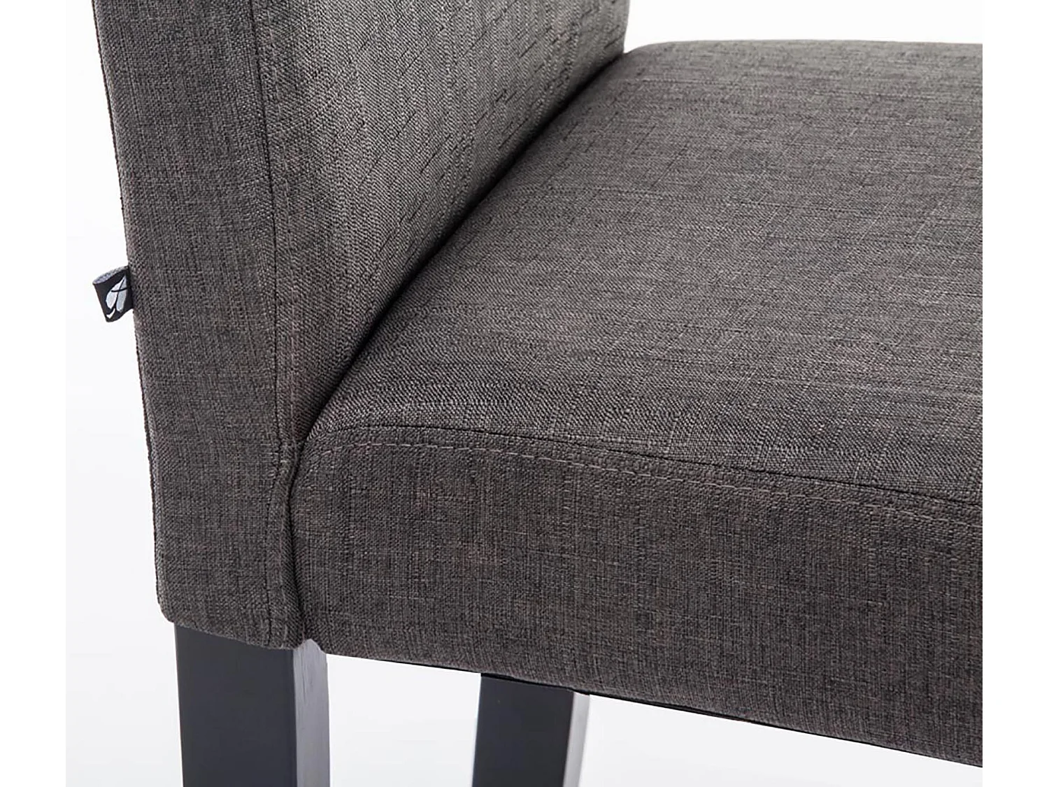 Lot de 2  chaise salle à manger - Tissu & Noir - Gris foncé - Ina