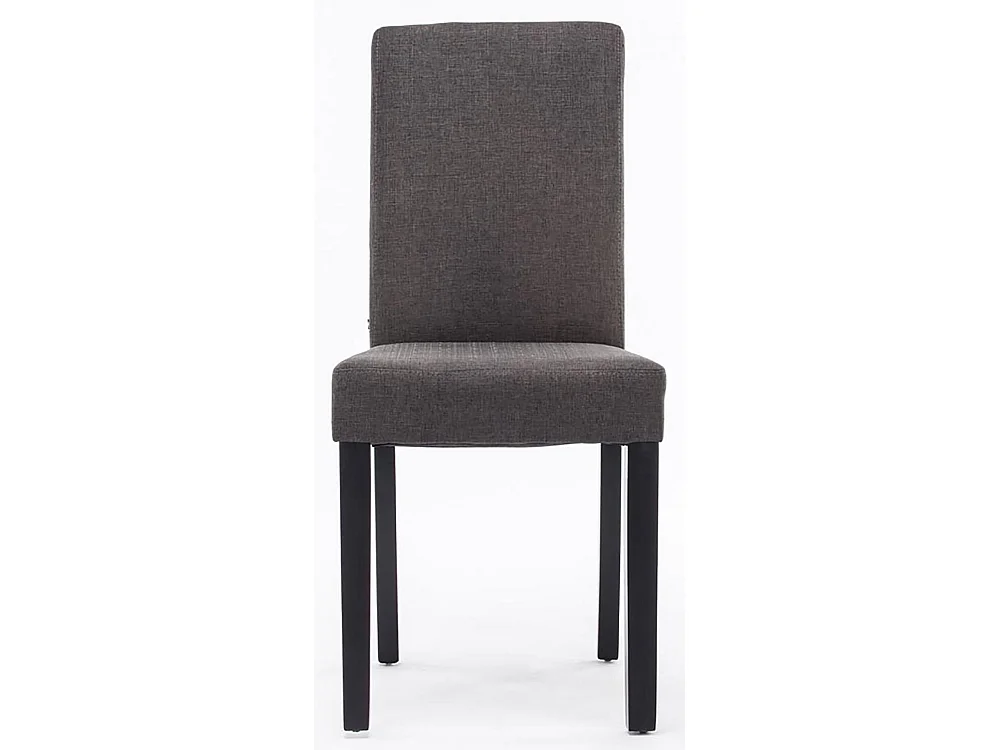 Lot de 2  chaise salle à manger - Tissu & Noir - Gris foncé - Ina