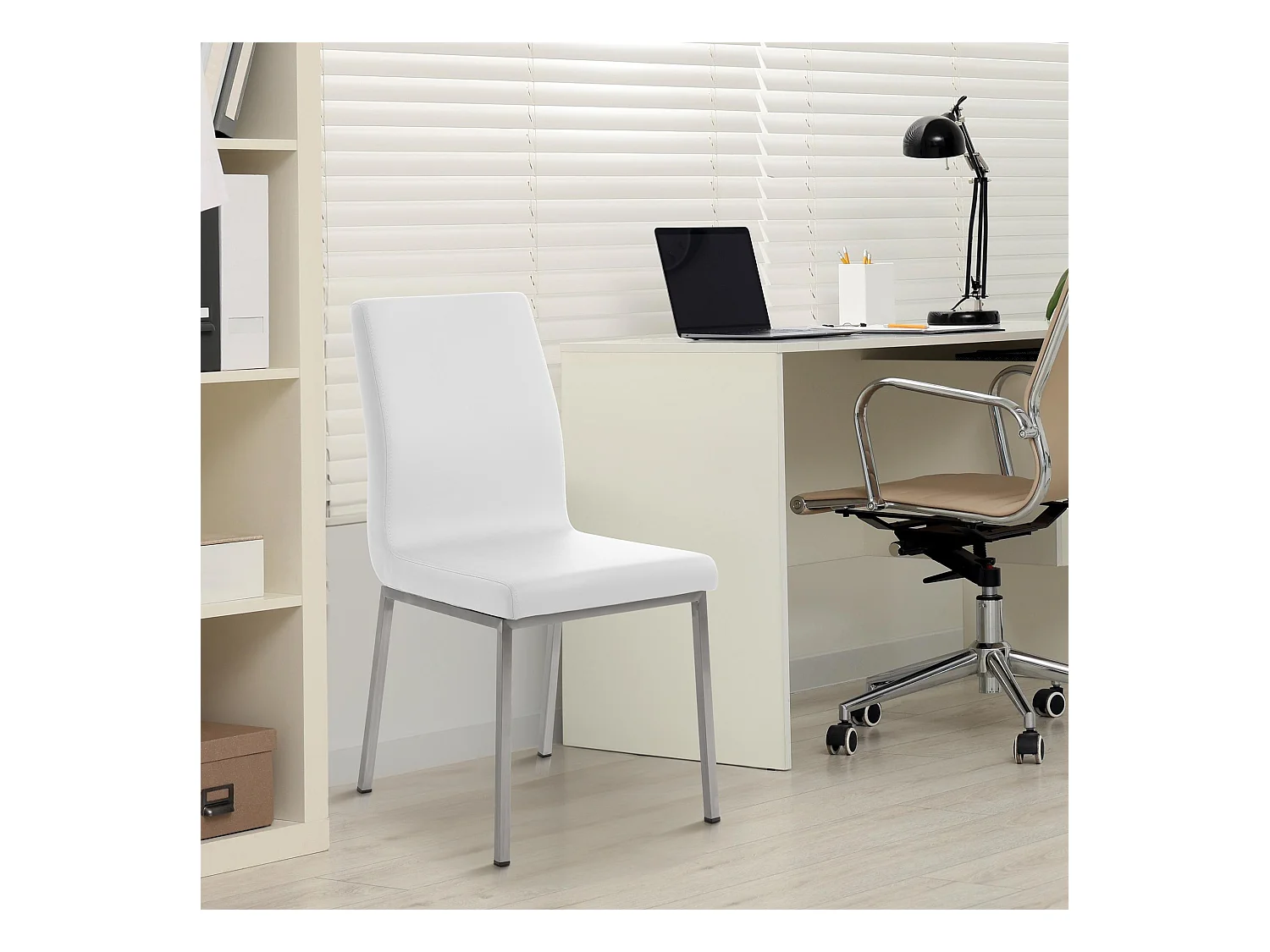 Esszimmerstuhl - Kunstleder - weiß - Colmar