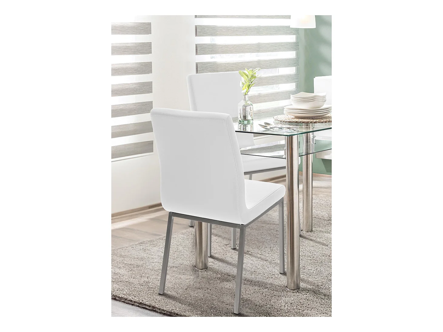 Esszimmerstuhl - Kunstleder - weiß - Colmar