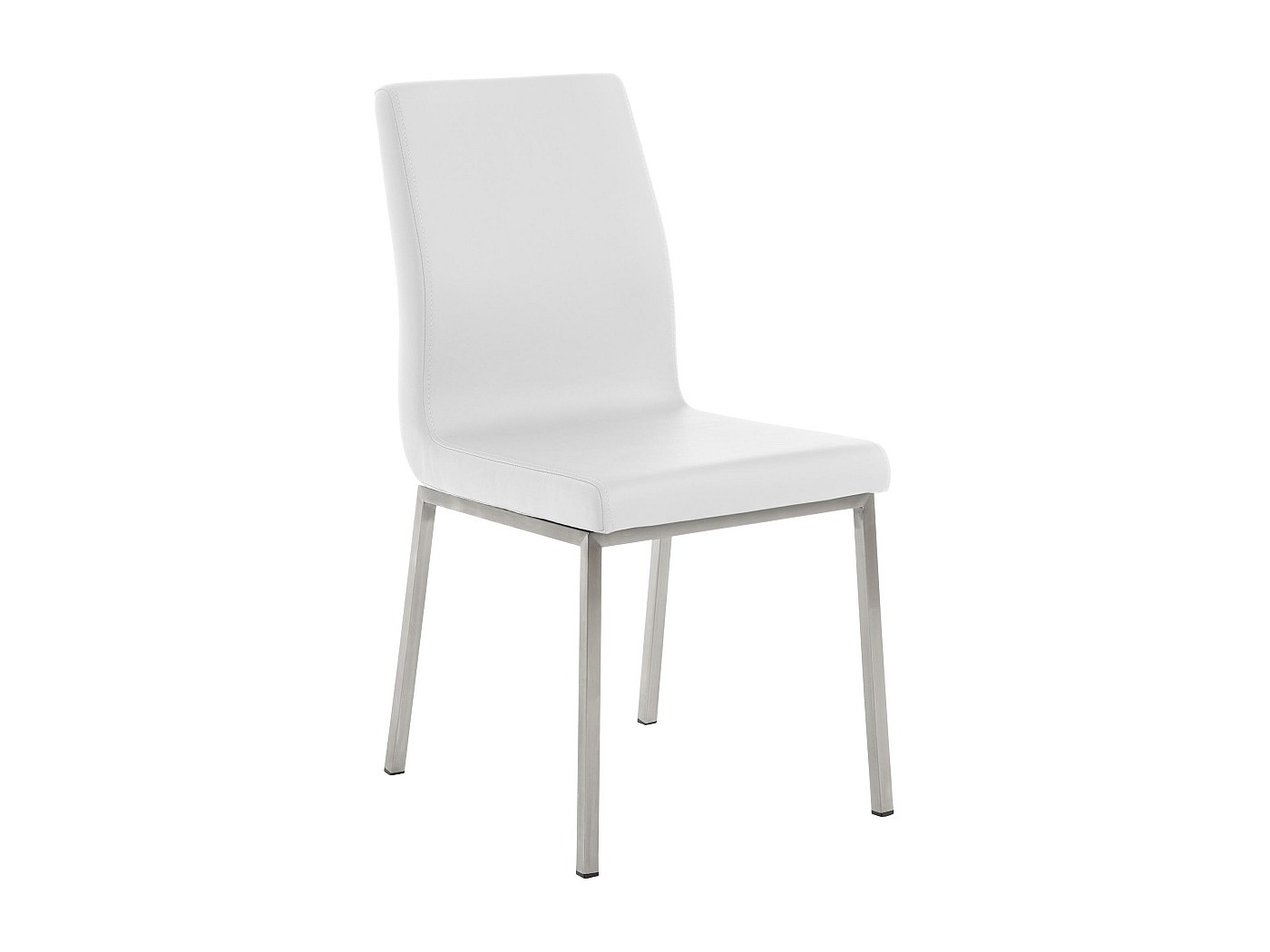 Chaise de salle à manger - Similicuir & Acier inoxydable - Blanc - Colmar