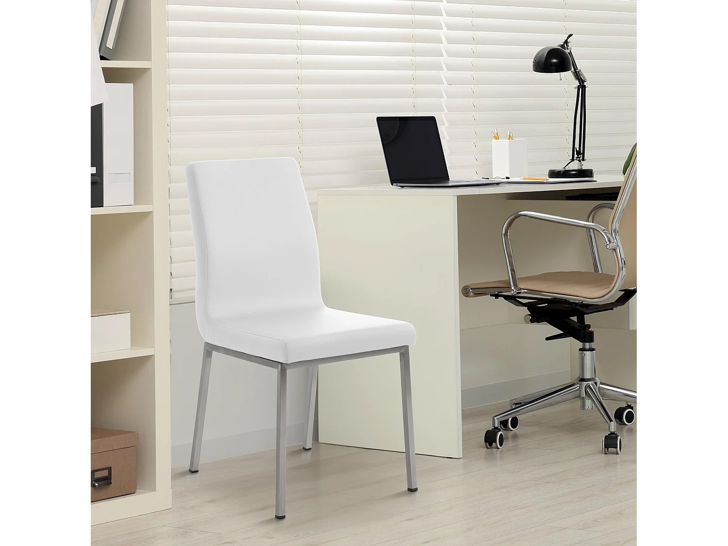 Esszimmerstuhl - Kunstleder - weiß - Colmar