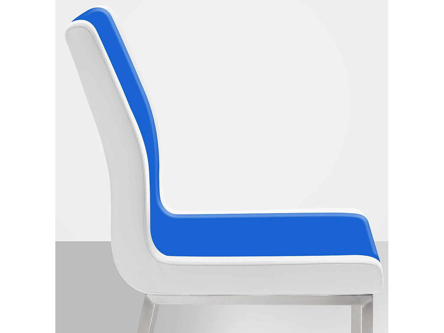 chaise salle à manger - Similicuir & Acier inoxydable - Blanc - Colmar