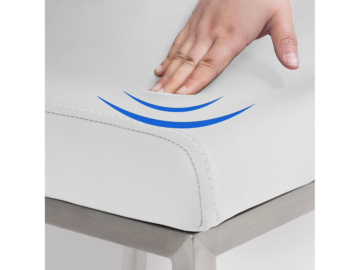 chaise salle à manger - Similicuir & Acier inoxydable - Blanc - Colmar