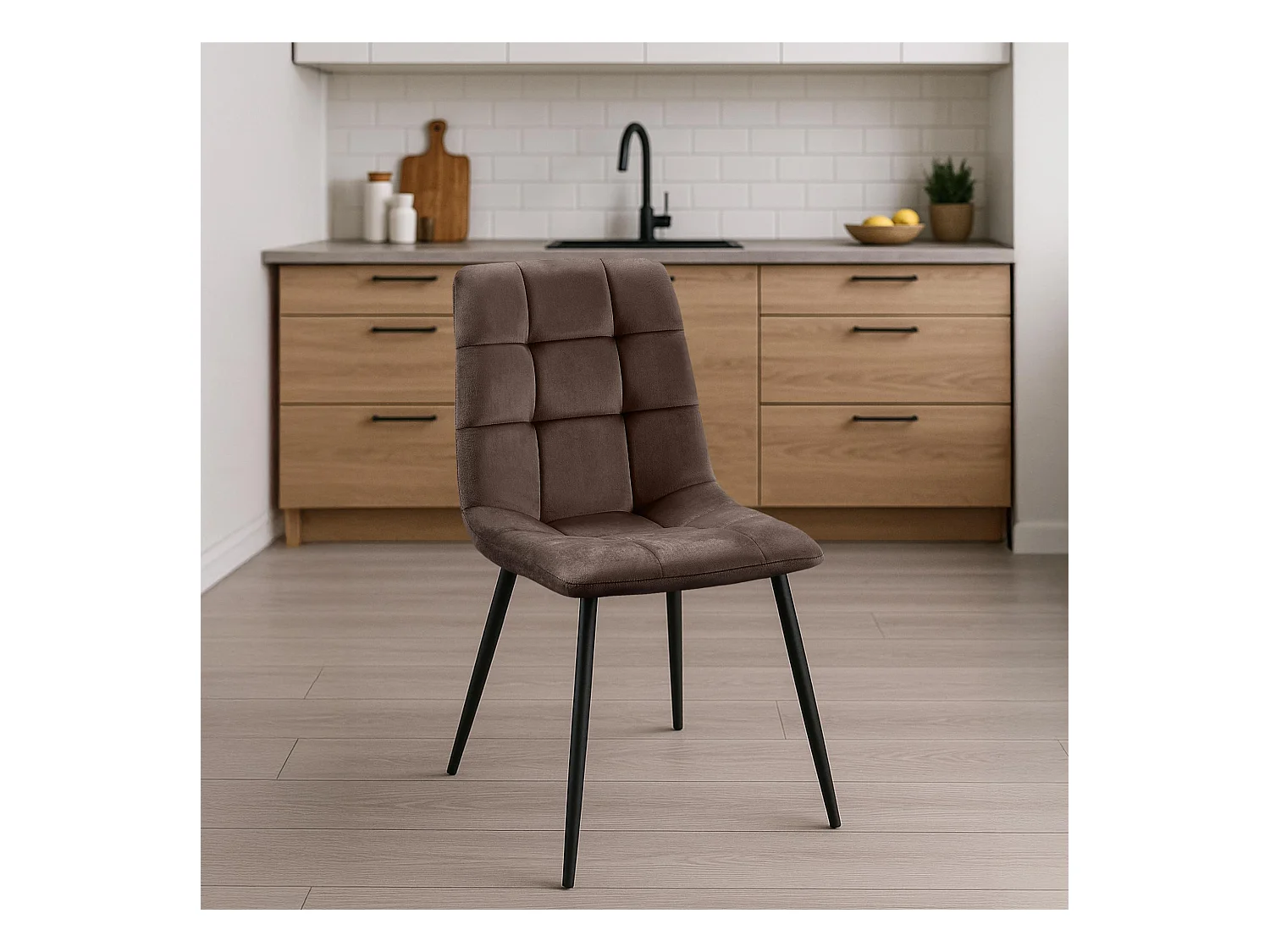 chaise salle à manger - Velours - Marron - Antibes