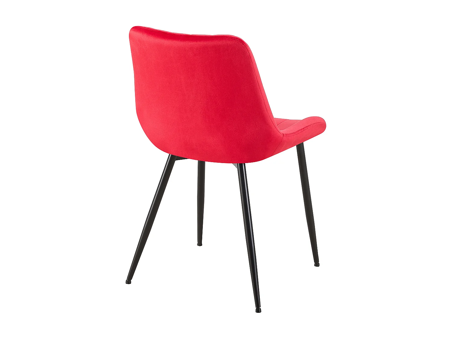 Lot de 2  chaise salle à manger - Velours - Rouge - Rahden