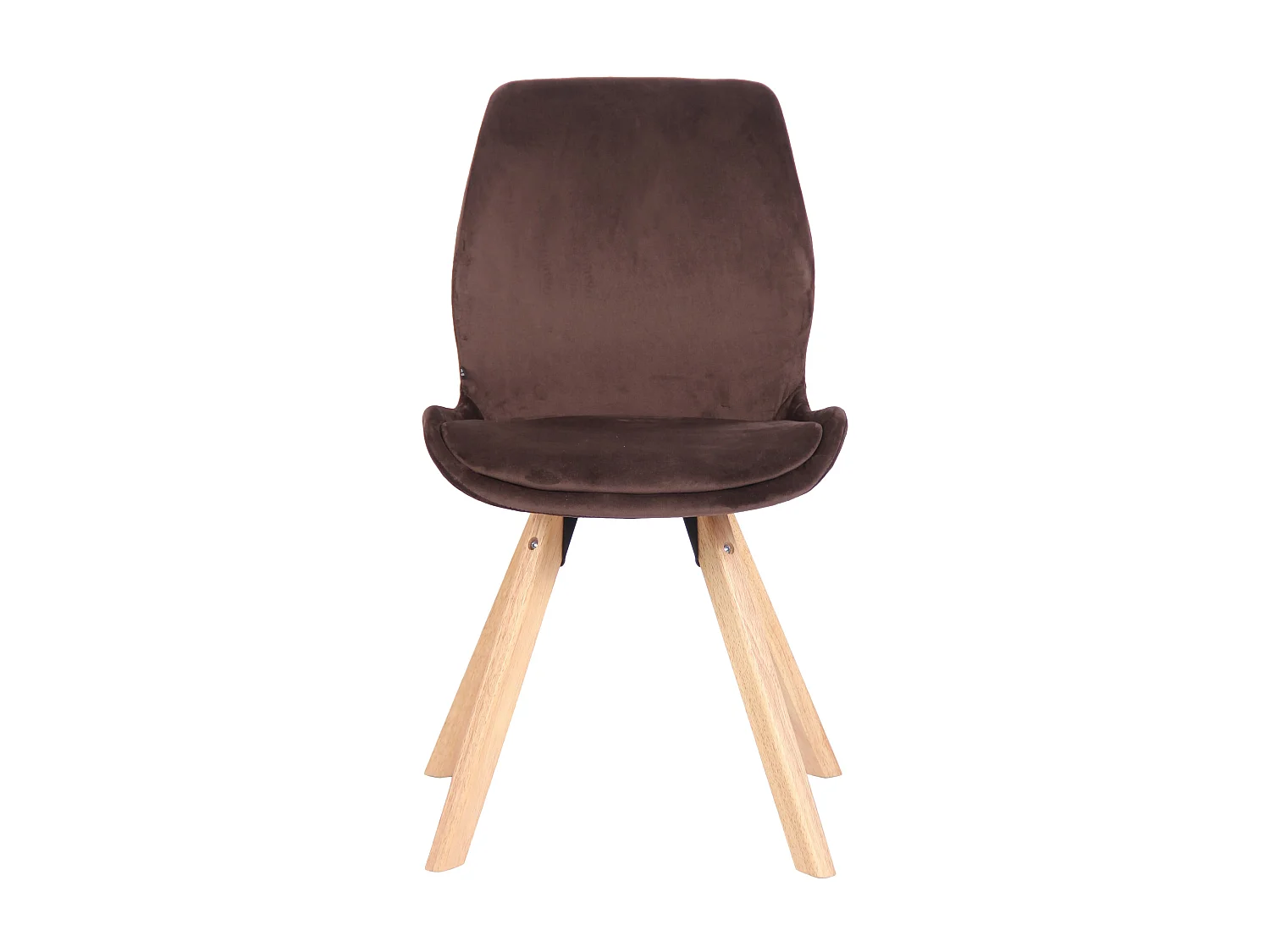 chaise salle à manger - Velours - Marron - Luna