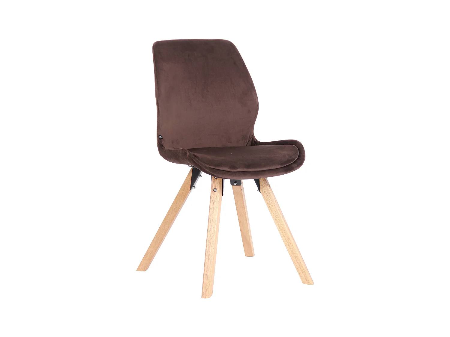 chaise salle à manger - Velours - Marron - Luna