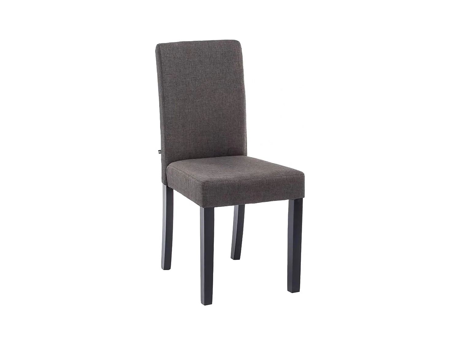 chaise salle à manger - Tissu & Noir - Gris foncé - Ina