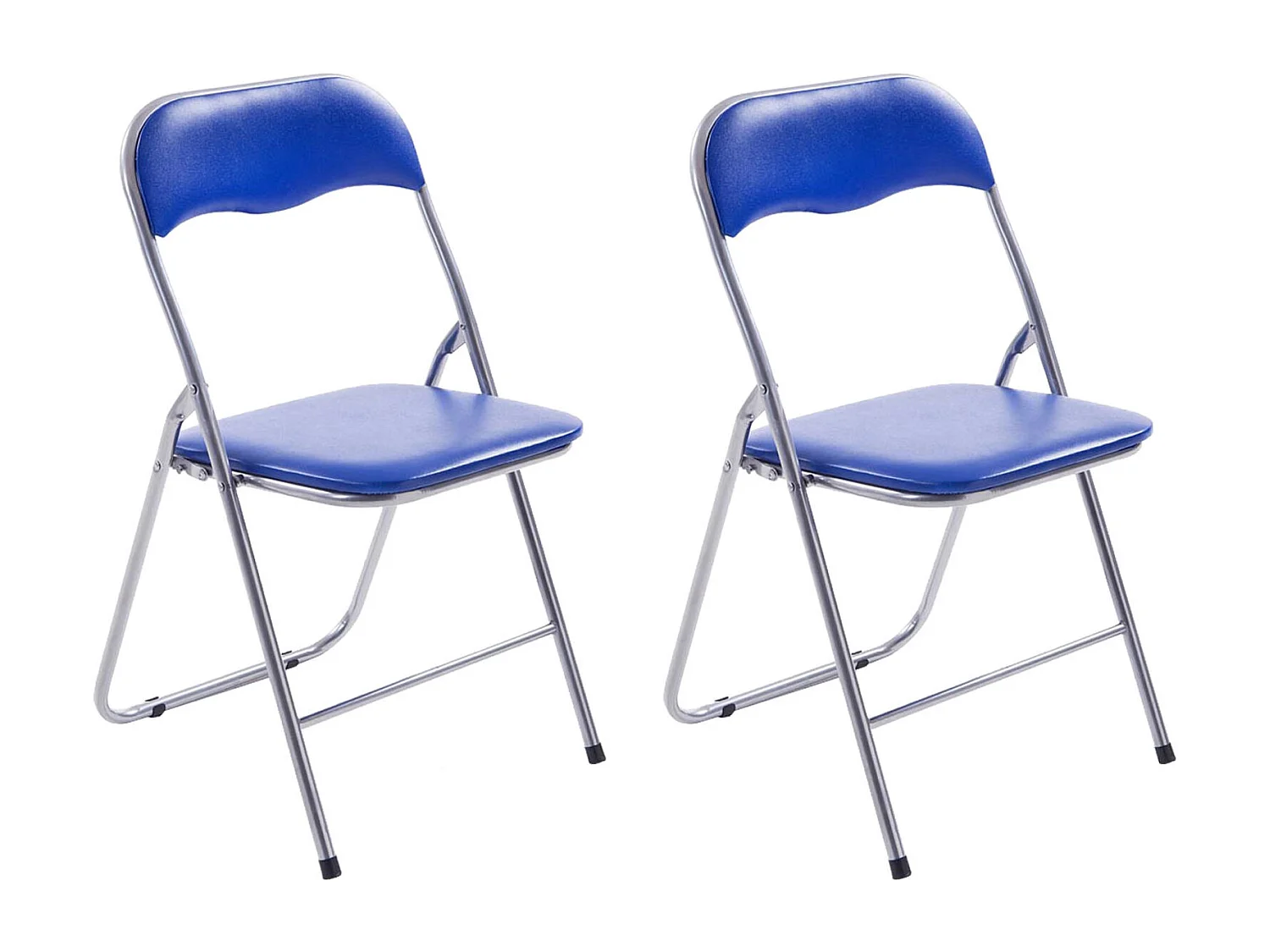 Lot de 2  Chaise de conférence - Plastique & Antique clair - Bleu / Argent - Felix