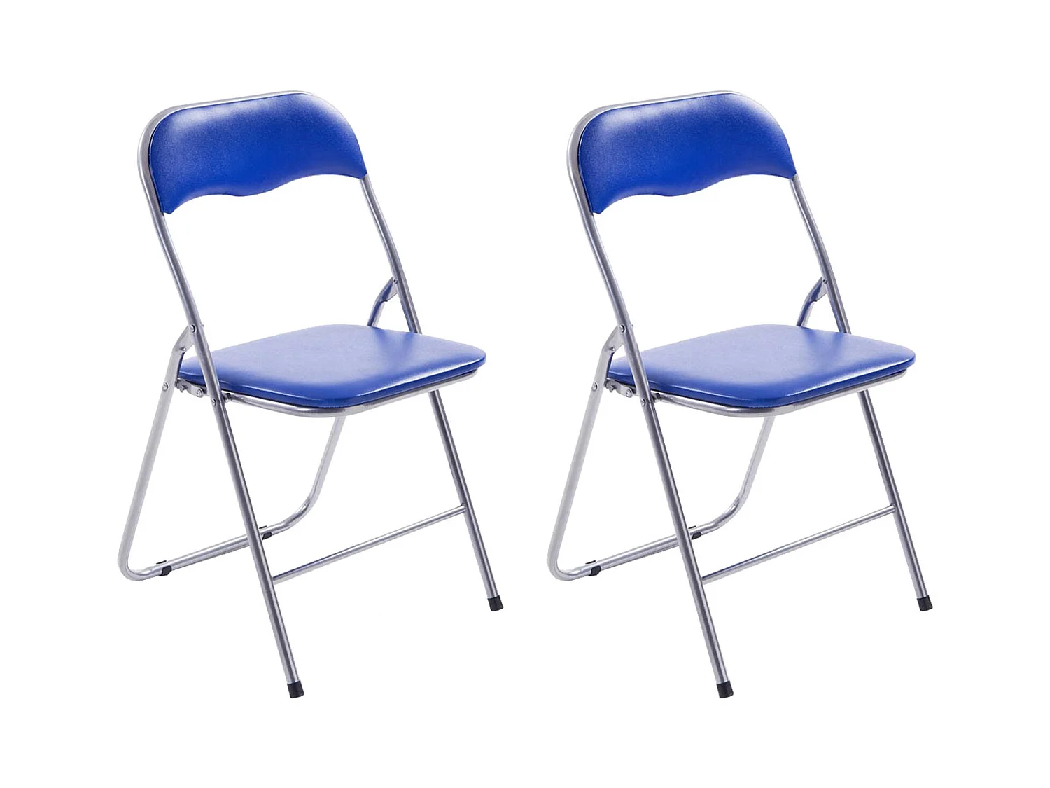 Lot de 2  Chaise de conférence - Plastique & Antique clair - Bleu / Argent - Felix