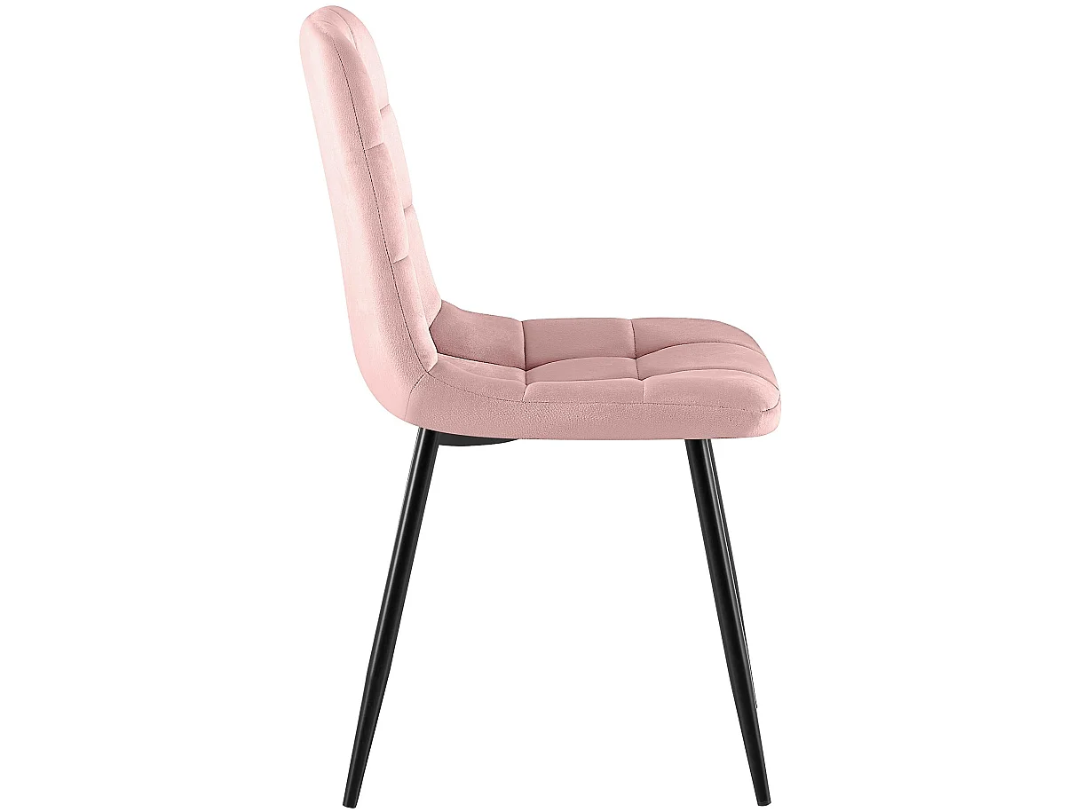 Lot de 4  chaise salle à manger - Velours - Rose - Antibes