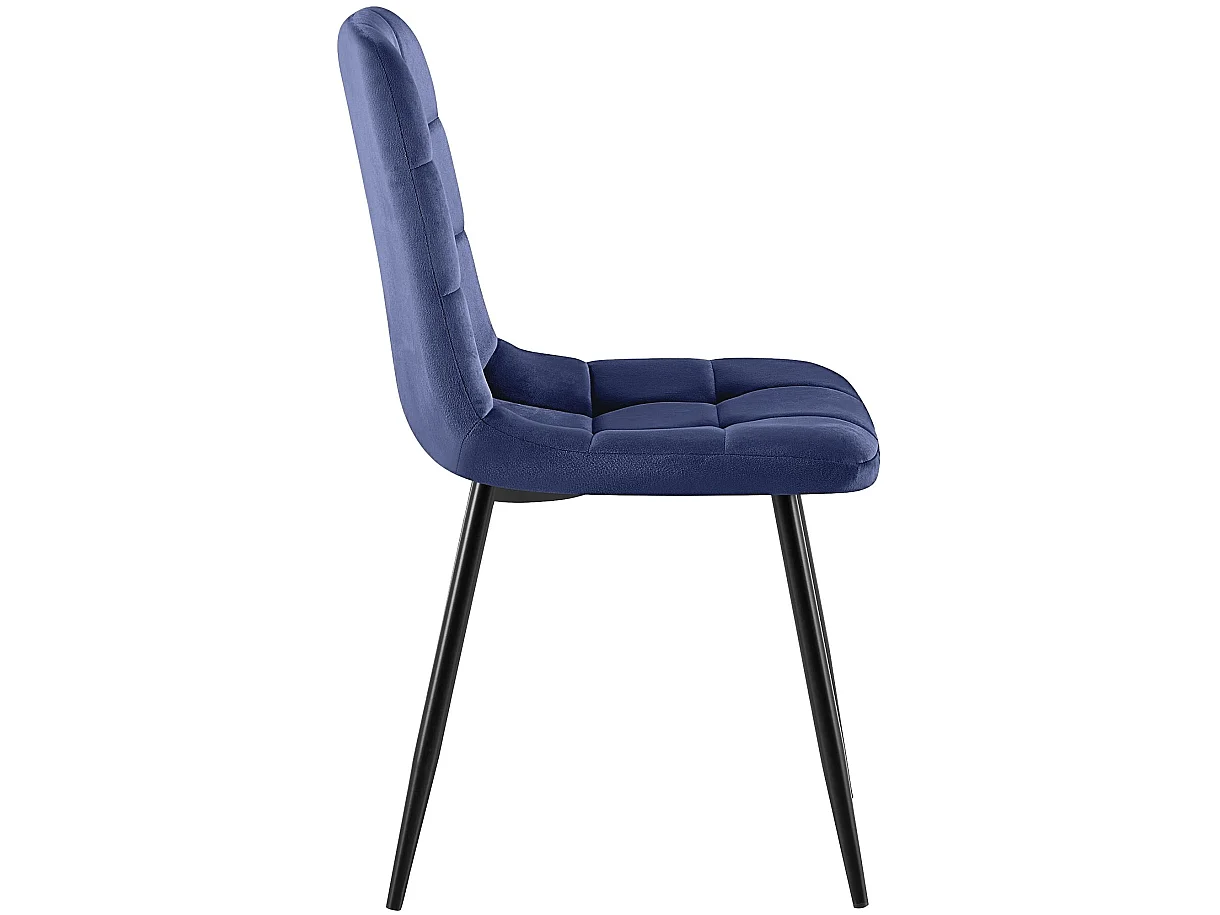 Set van 4  Eetkamerstoelen - Fluweel - blauw - Antibes