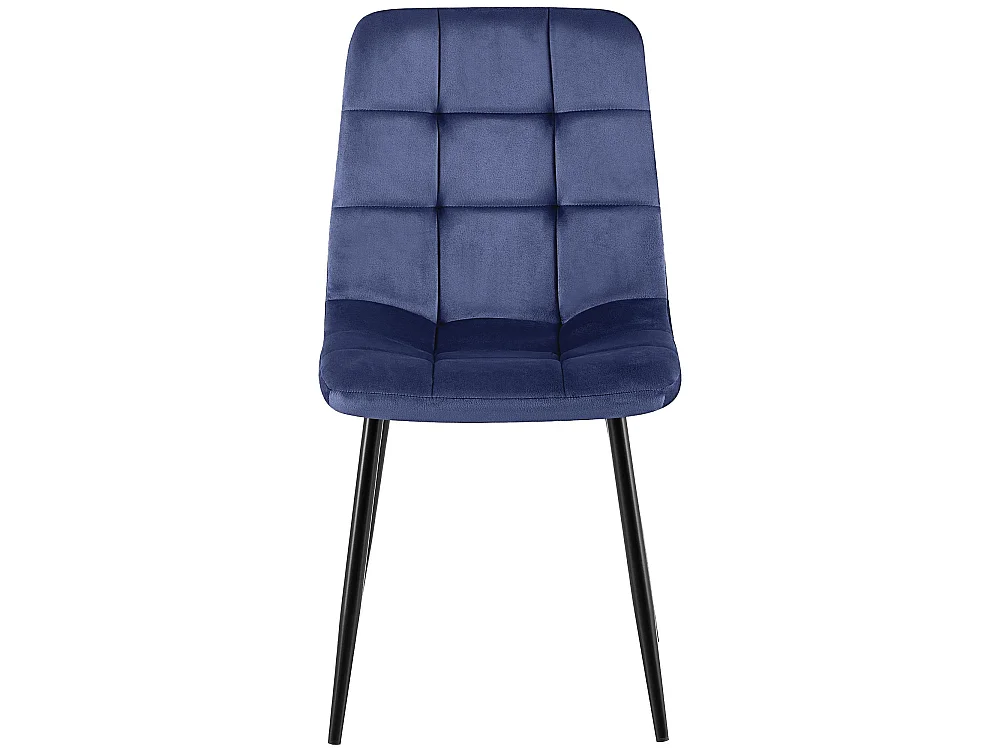 Lot de 4  chaise salle à manger - Velours - Bleu - Antibes