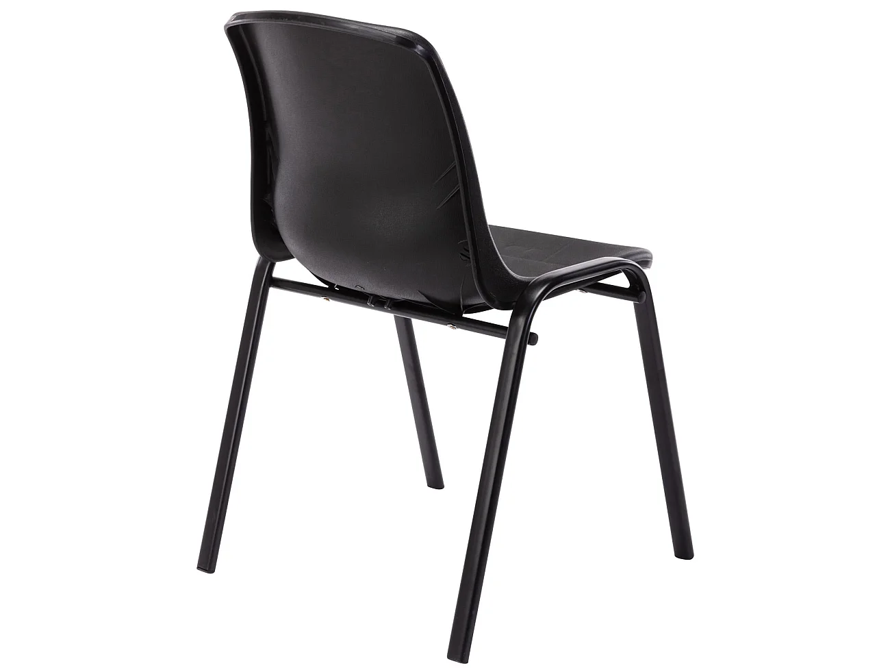 Set van 4  Eetkamerstoelen - Kunststof & natura - zwart - Nowra