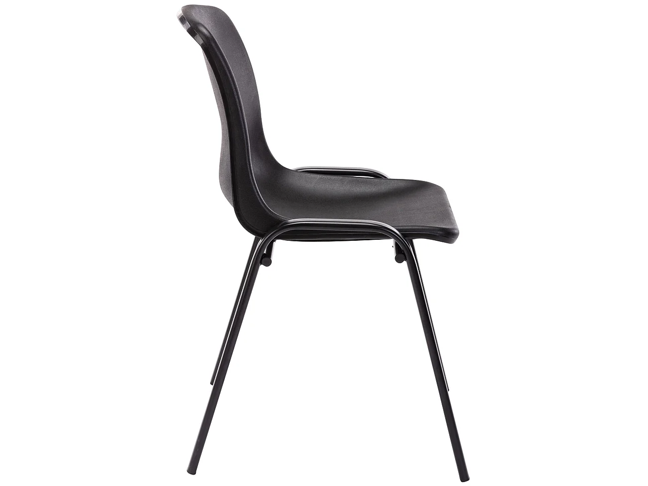 Lot de 4  chaise salle à manger - Plastique & Nature - Noir - Nowra