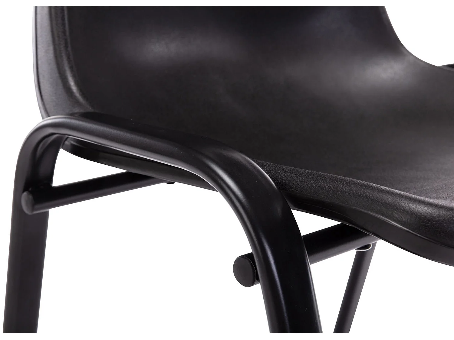 Lot de 4  chaise salle à manger - Plastique & Nature - Noir - Nowra