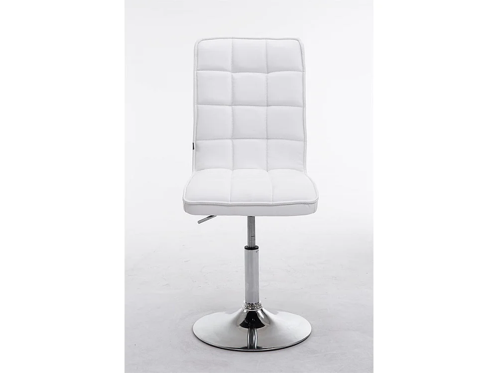 Chaise de salle à manger - Similicuir & Métal chromé - Blanc - Peking V2