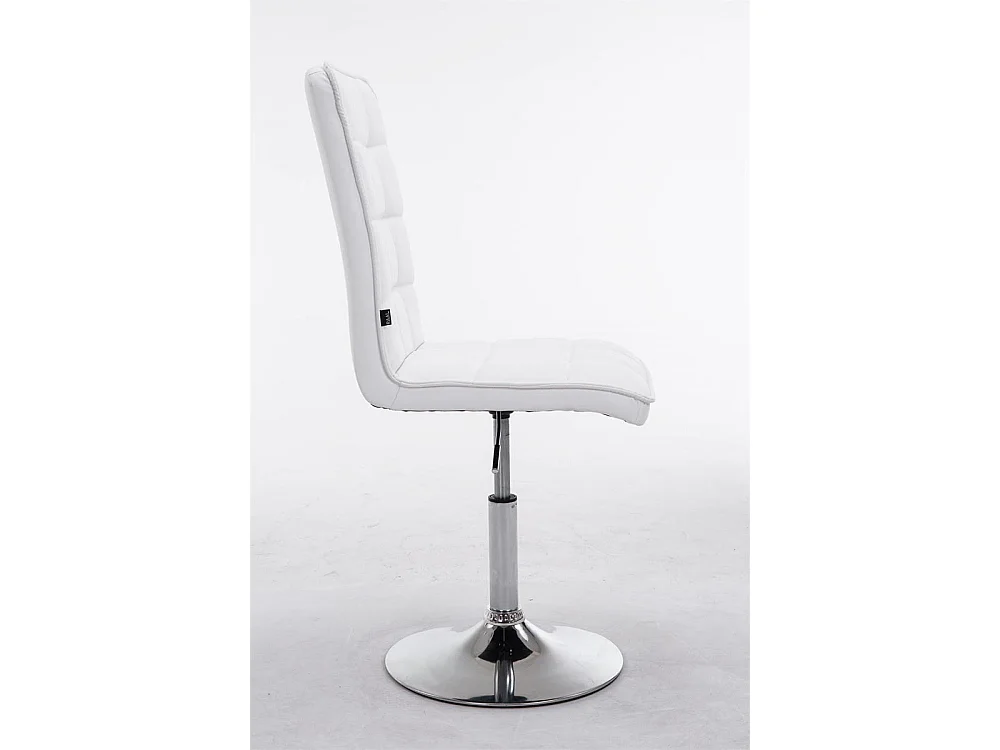 Chaise de salle à manger - Similicuir & Métal chromé - Blanc - Peking V2