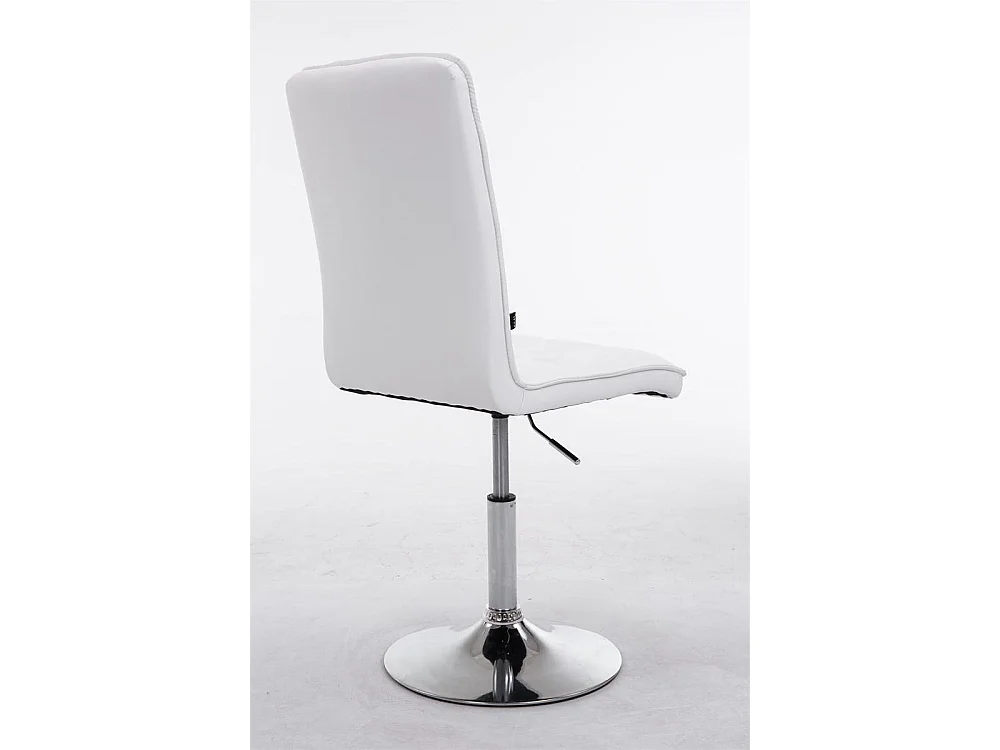 Chaise de salle à manger - Similicuir & Métal chromé - Blanc - Peking V2