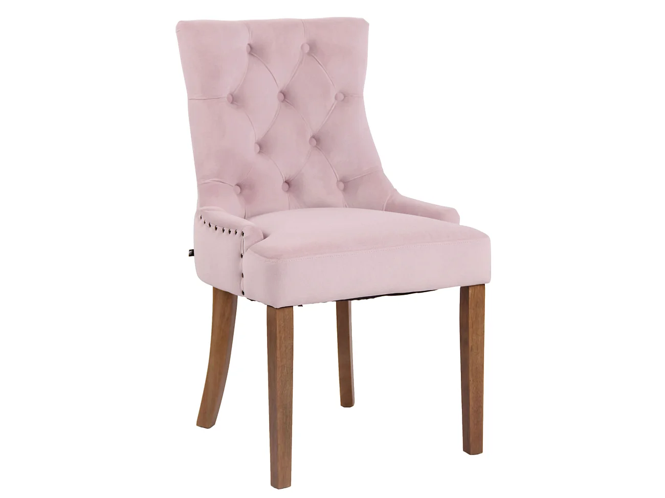 chaise salle à manger - Velours & Antique clair - Rose - Aberdeen