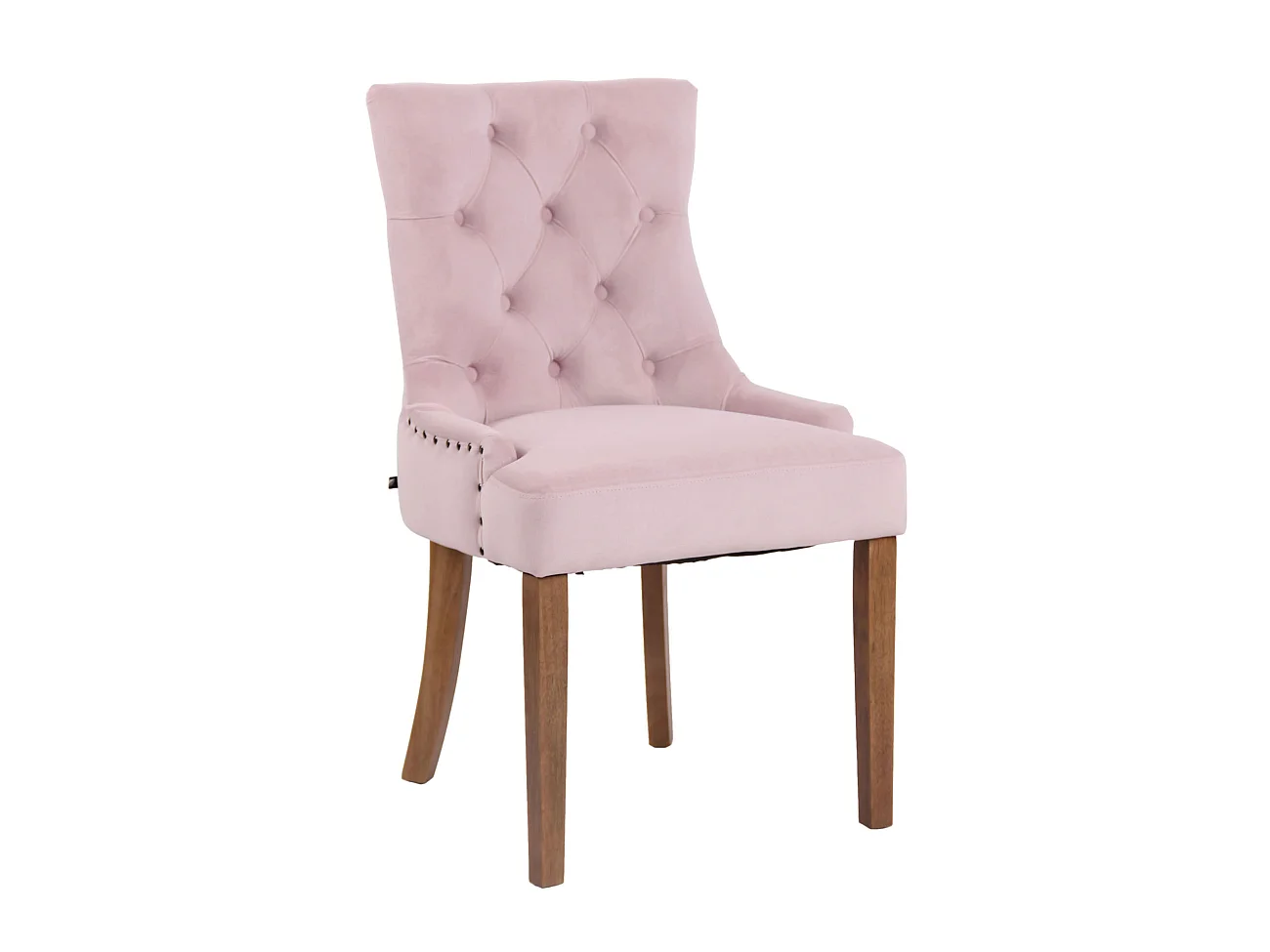 Esszimmerstuhl - Samt & antik-hell - pink - Aberdeen