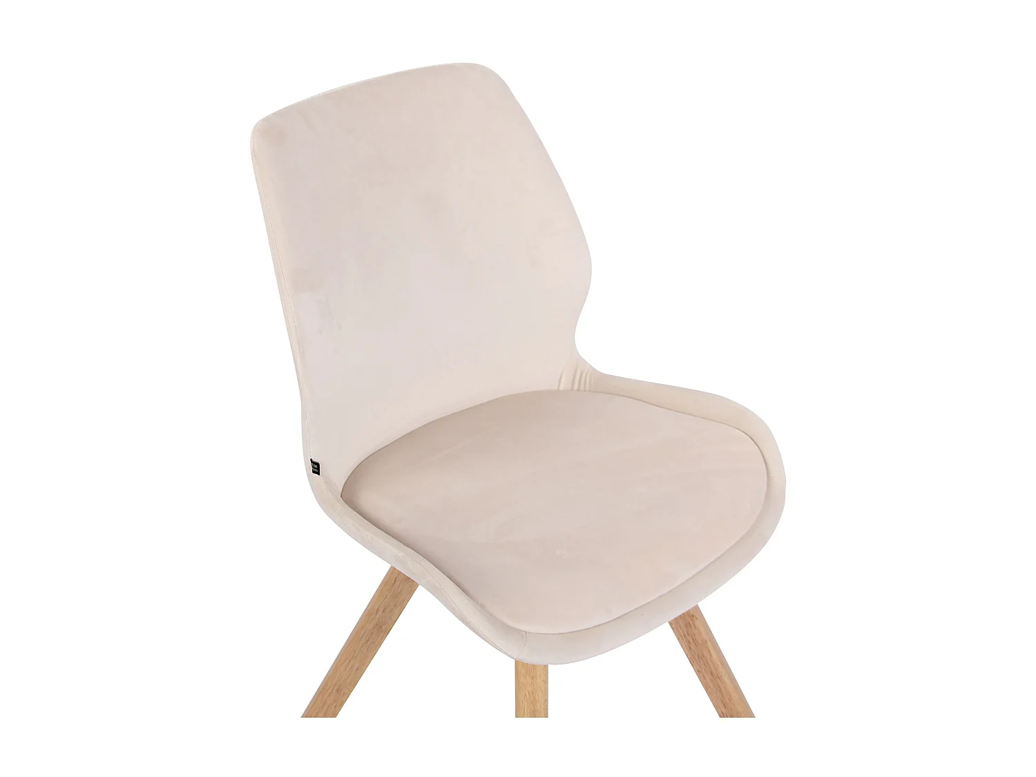 Lot de 2  chaise salle à manger - Velours - Crème - Luna