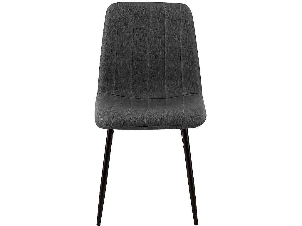 Lot de 4  chaise salle à manger - Tissu - Gris foncé - Dijon