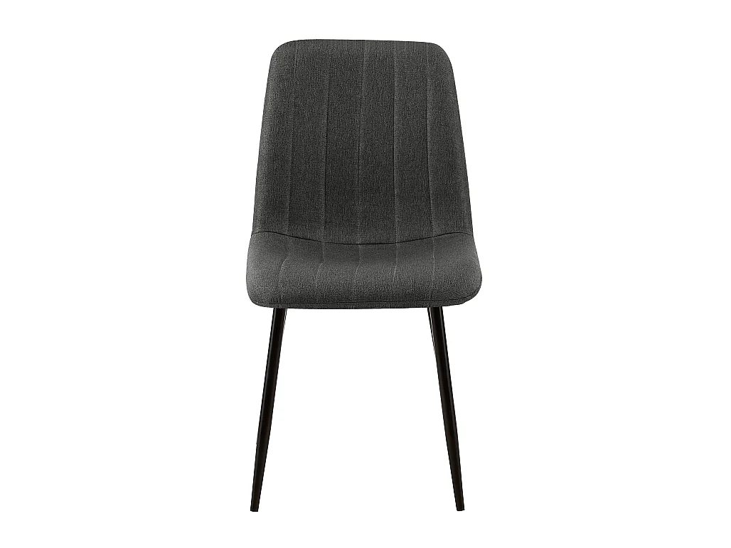 Lot de 4  chaise salle à manger - Tissu - Gris foncé - Dijon
