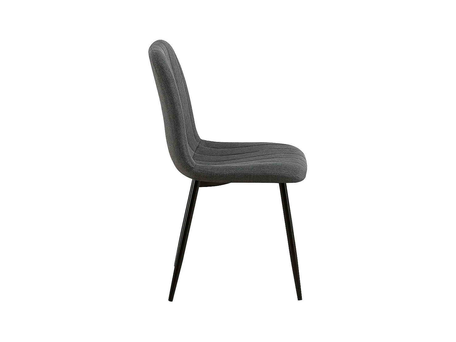 Lot de 4  chaise salle à manger - Tissu - Gris foncé - Dijon