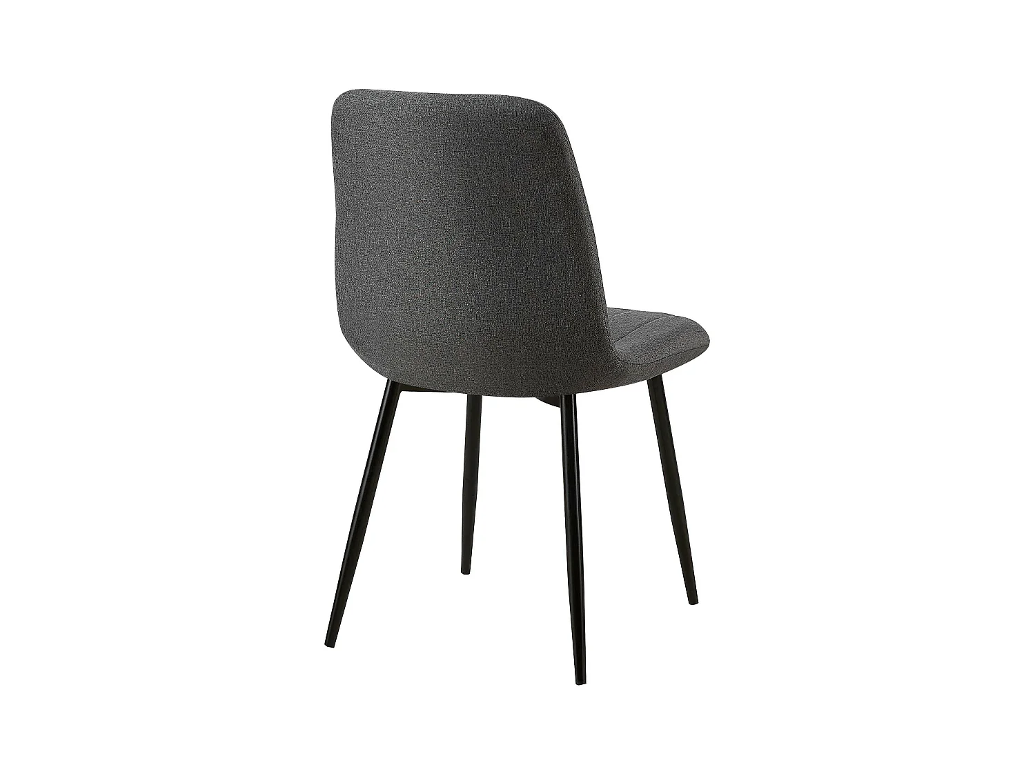 Lot de 4  chaise salle à manger - Tissu - Gris foncé - Dijon