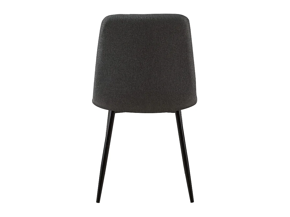 Lot de 4  chaise salle à manger - Tissu - Gris foncé - Dijon