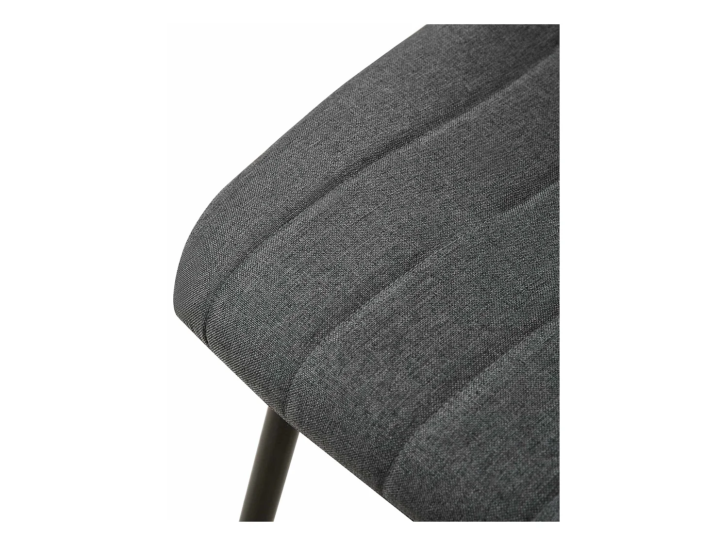 Lot de 4  chaise salle à manger - Tissu - Gris foncé - Dijon