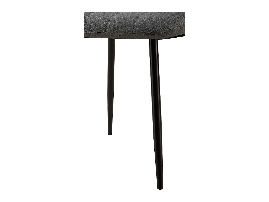 Lot de 4  chaise salle à manger - Tissu - Gris foncé - Dijon