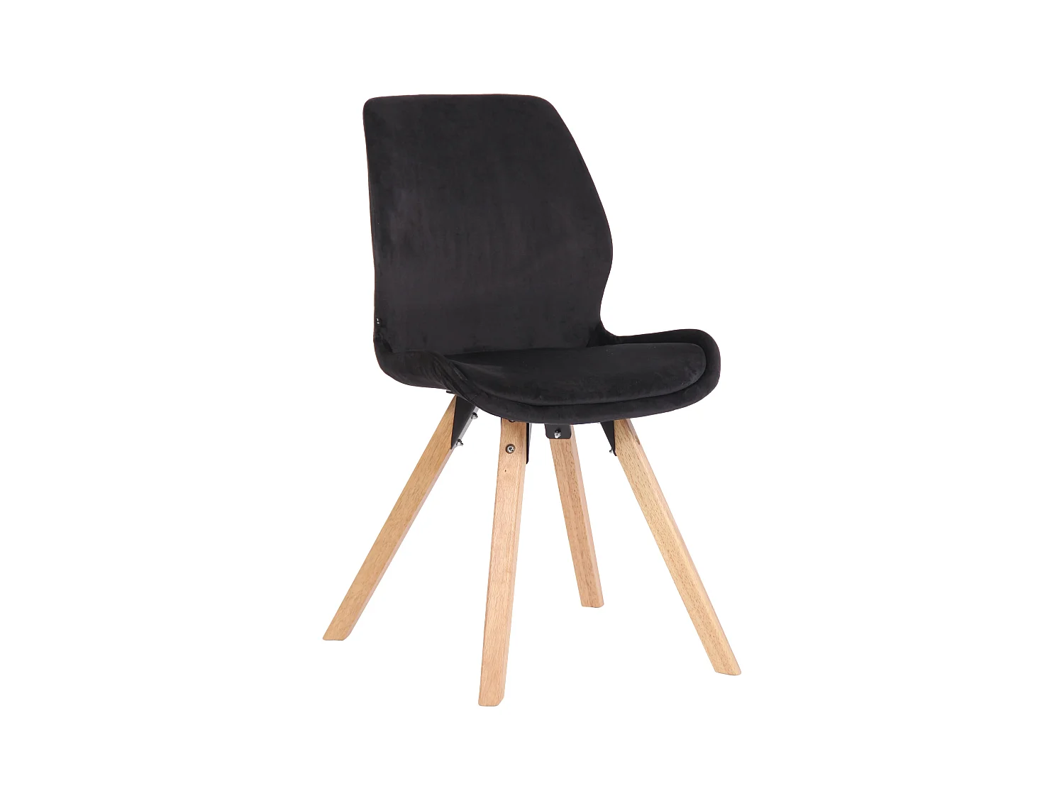 chaise salle à manger - Velours - Noir - Luna