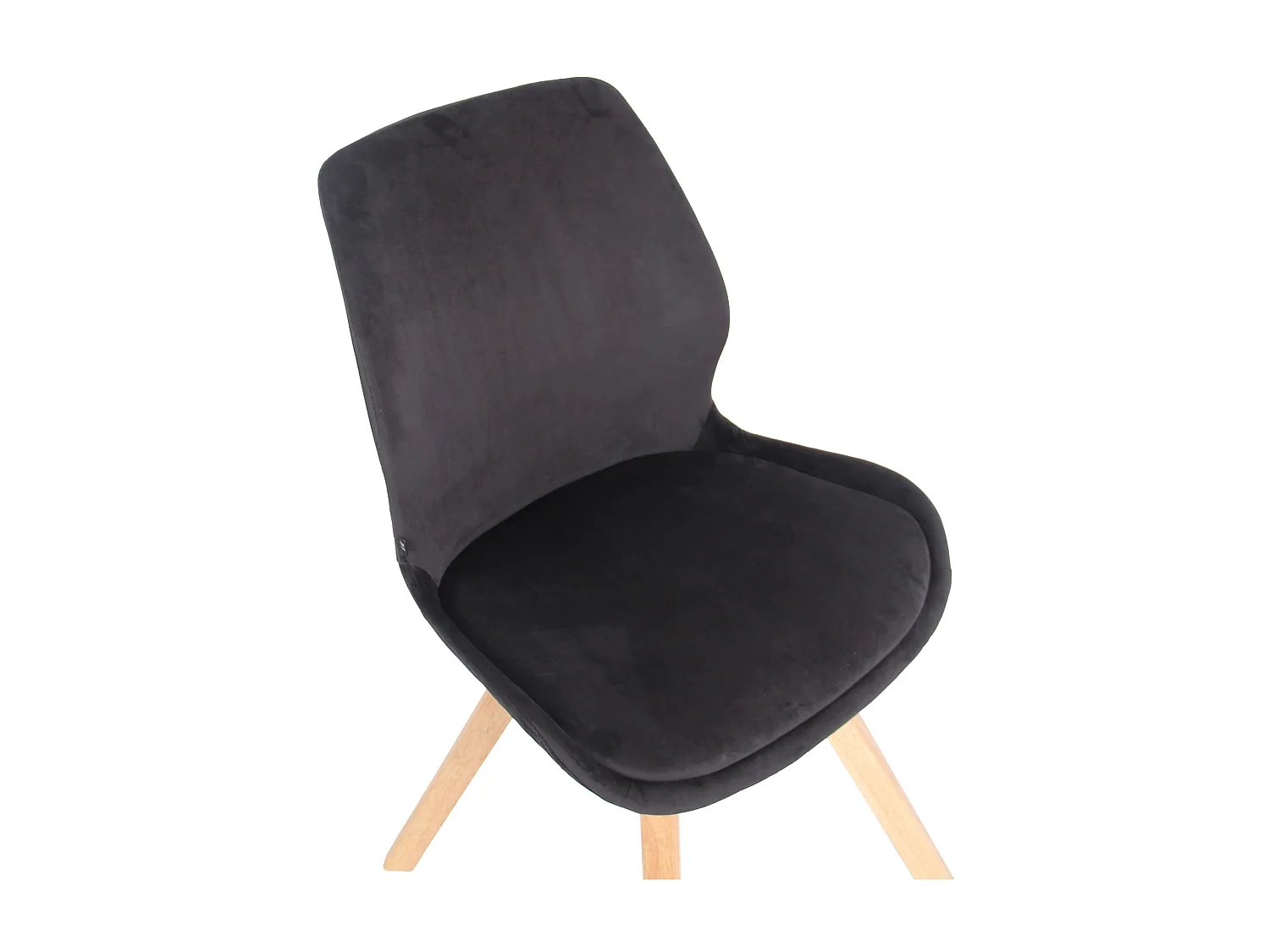 chaise salle à manger - Velours - Noir - Luna