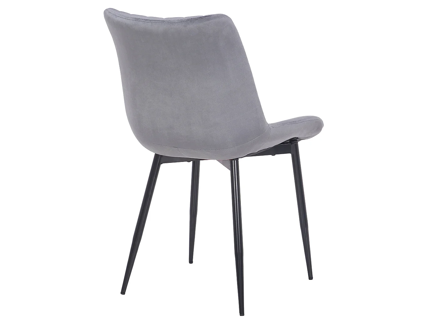 chaise salle à manger - Velours - Gris - Rahden