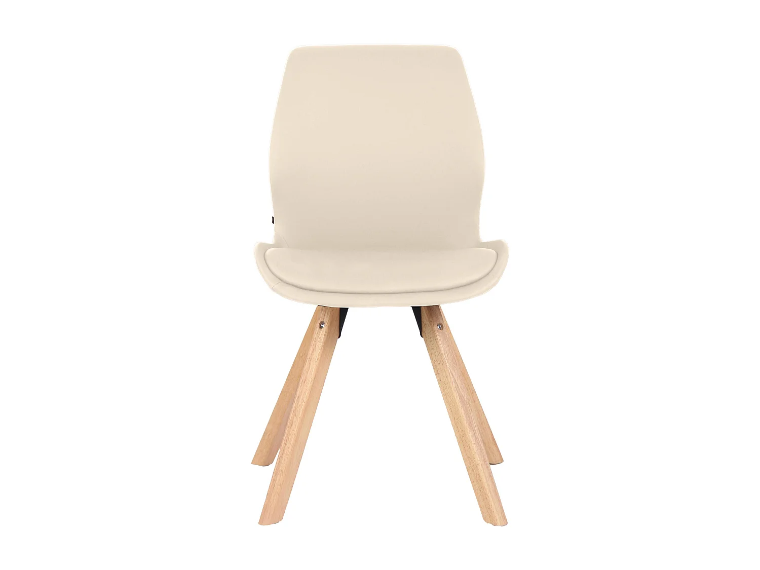 Lot de 4  chaise salle à manger - Similicuir - Crème - Luna